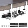 Under Desk Cable Management Tray, Xpatee Upgraded Wire Management No Drill No Screws, Cable Tray with Clamp for Wire Organizers, Computer Cord Rack for Office, Home - No Damage to Desk White view 1