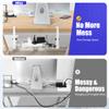 Under Desk Cable Management Tray, Xpatee Upgraded Wire Management No Drill No Screws, Cable Tray with Clamp for Wire Organizers, Computer Cord Rack for Office, Home - No Damage to Desk White view 3
