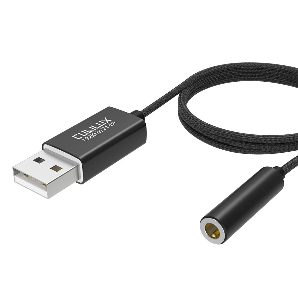 Cubilux USB to 3.5mm Jack Audio Adapter,USB A to AUX Cable with TRRS 4-Pole Adapter,External Stereo Sound Card Compatible with PS5 PS4, Windows Linux Laptop PC Computer Raspberry Pi, 4 FT