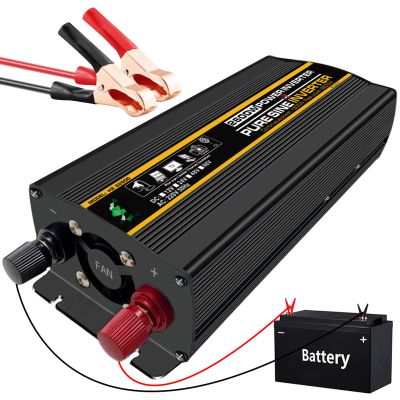 FONOBO Pure Sine Wave Inverter 2000W/2600W Inverter 12/24V to 110/220V Dc to Ac with LCD Display&Ac Sockets for Car Truck Solar Power,2600W/12V-110V
