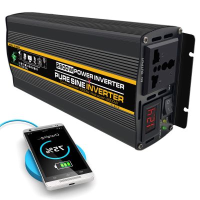 FONOBO 2000W/2600W Power Inverter 12/24V Dc to 110/220V Ac Converter with Ac Outlets&with Car Cigarette Lighter, for Car/Truck,2600W/12V-110V