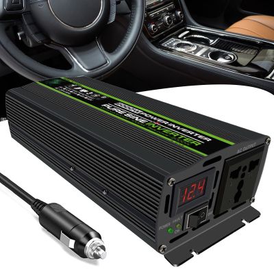 FONOBO Power Inverter 2000W/2600W, Car/Home 12/24V Dc to 110/220V Ac Converter, with Led Display, Smart Fans, for Home, Rv, Boat,2000W/24V-220V