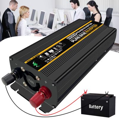 FONOBO 2000W/2600W Pure Sine Wave Inverter, Power Converter 12/24V Dc to 110/120V Ac, Car Inverter with Smart Fans for Rv/Camping,2600W/12V-220V