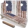 Cornhole Wraps for Boards Vinyl Decals Set of 2, Lake Life Design, 25+ Options Available, Durable Cornhole Stickers/Skins for Outdoor Play (Boards Not Included, Cracked Wood Flag) view 1