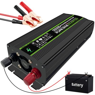 FONOBO Pure Sine Wave Inverter 2000W/2600W Inverter 12/24V to 110/220V Dc to Ac with LCD Display&Ac Sockets for Car Truck Solar Power,2000W/12V-110V
