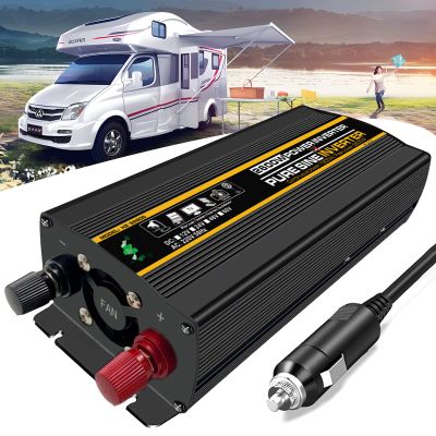 FONOBO 2000W/2600W Pure Sine Wave Inverter for Rv Truck Inverter 12/24V to 110/220V Dc to Ac Power Converter with Ac Outlets,2600W/12V-110V