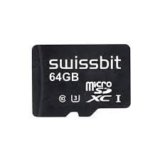 Swissbit SFSD064GN1AM1MT-I-5E-211-STD, Memory Cards Industrial microSD Card, S-55u, 64 GB, 3D TLC Flash, 40C to +85C