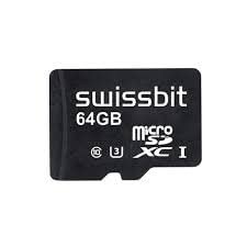 Swissbit SFSD064GN1AM1MT-I-5E-211-STD, Memory Cards Industrial microSD Card, S-55u, 64 GB, 3D TLC Flash, 40C to +85C