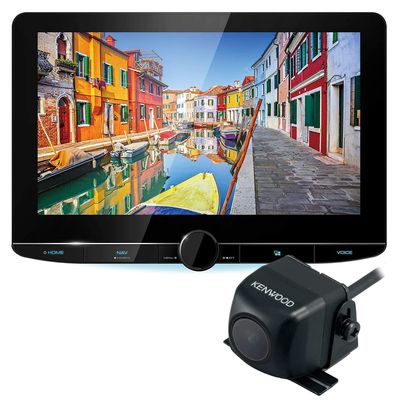 Kenwood DNR1007XR eXcelon Reference 10.1" Navigation Digital Multimedia Receiver | Car Stereo Receiver | Plus CMOS-230 Rearview Camera with Universal Mounting Hardware & Video Cable