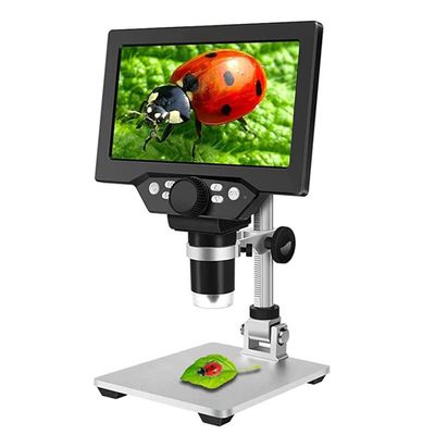 Lab Microscope Slides 7 Inch LCD Digital USB Microscope 12MP 1-1200X Magnification Handheld Camera Video Recorder Microscope Parts (Color : Built Battery Model)