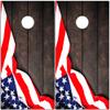 Cornhole Wraps for Boards Vinyl Decals (Set of 2) Lake Life Flag on Dark Wood Design Durable Cornhole Skins & Stickers for Outdoor Games (Boards Not Included) view 3