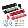 WFLNHB 12 Point Busbar Bus Bar Power Distribution 180A 12V DC Red and Black Pair view 1
