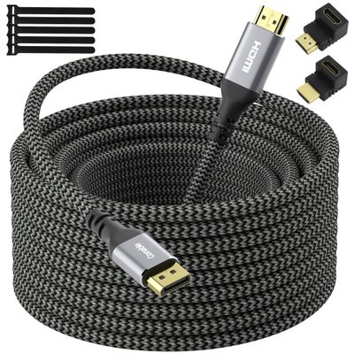 4K DisplayPort to HDMI Cable - 25FT, High Speed Active, Supports 4K@60Hz 2K@120Hz 1080P for HDTV, Monitor, Projector