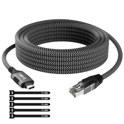 USB C to Ethernet Cable 10FT, Type C to RJ45 Cord, Gigabit Directly Connected, Thunderbolt 3/4 Compatible, for MacBook Pro/Air, iPad Pro, XPS, iPhone 17/16/15 Series, Galaxy S25, Laptop, Tablet, etc