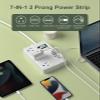 2 Prong Power Strip with USB-C, ROOTOMA 2 Prong to 3 Prong Outlet Adapter, 1080J 2 Prong Surge Protected with 3 Outlet & 4 USB, 3 Prong Adapter 4ft, for Polarized Two Prong Outlet, Old House, White view 3