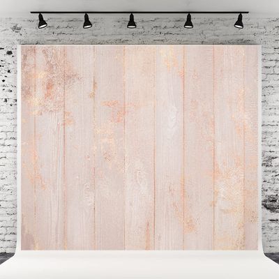 10x6.5ft Wedding Backdrop Pink Wood Gold Texture Photography Backdrop for Baby Show Soft Backdrops