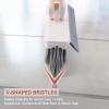 Grout Brush with Long Handle, 2 in 1 Floor Scrub Brush with Squeegee, Shower Scrubber Cleaner Swivel Stiff Bristle for Cleaning Baseboards Tile Floors Bathroom Wall view 4