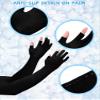Bencailor 2 Pairs Sun Arm Sleeves for Men Women with 2 Finger Holes Anti Slip Long Cooling Arm UV Protective Sleeves (Black, White) view 3