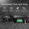 5 Port Industrial Ethernet Switch, 4 Ports and 1 Uplink 10/100Mbps, Fanless Din Rail and Wall Mount, IP40 Aluminum Alloy -40~75C(-40~185F), with One Power Supply view 4