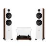Fluance RT81 Elite High Fidelity Vinyl Turntable (Walnut) with Ai81 Powered 2-Way Floorstanding Speakers (White Walnut), Diamond Stylus, Belt Drive, Built-in Preamp, 150W Class D Amplifier, Bluetooth view 1