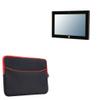 BoxWave Case Compatible with Industrial PC Pro AFL3-W10A-BT - SoftSuit with Pocket, Soft Pouch Neoprene Cover Sleeve Zipper Pocket - Jet Black with Red Trim view 1