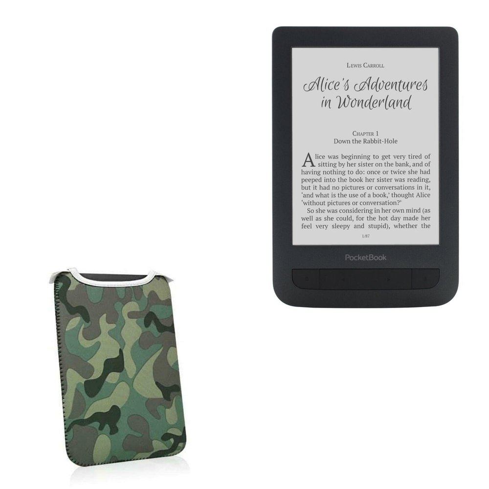 BoxWave Case Compatible with Pocketbook Basic Touch 2 - Camouflage SlipSuit, Slim Design Camo Neoprene Slip On Pouch