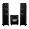 Fluance Ai81 Powered Floorstanding Tower Speakers and DB10 10" Low Frequency Ported Front Firing Powered Subwoofer with 15 Feet RCA Ultimate Performance Collection Subwoofer Cable (Black Ash) view 1