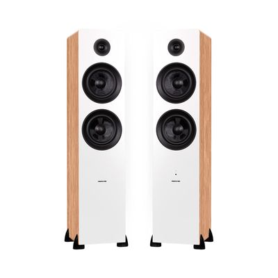 Fluance Ai81 Elite Powered 2-Way Floorstanding Tower Speakers, 150W Built-in Amplifier for 2.0 Stereo Music & Movie Listening, TV, Turntable, PC & Bluetooth - 2X RCA, Optical, Sub Out (Lucky Bamboo)