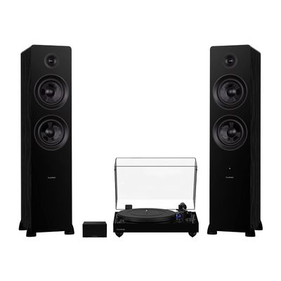 Fluance RT84 Reference High Fidelity Vinyl Turntable (Piano Black), PA10 Phono Preamp and Ai81 Powered Floorstanding Speakers (Black Ash), Ortofon 2M Blue Cartridge, 150W Class D Amplifier, Bluetooth