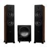 Fluance Ai81 Powered Floorstanding Tower Speakers and DB10 10" Low Frequency Ported Front Firing Powered Subwoofer with 15 Feet RCA Ultimate Performance Collection Subwoofer Cable (Natural Walnut) view 1