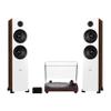 Fluance RT85 Reference High Fidelity Vinyl Turntable (Walnut), PA10 Phono Preamp and Ai81 Powered Floorstanding Speakers (White Walnut), Ortofon 2M Blue Cartridge, 150W Class D Amplifier, Bluetooth view 1