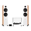 Fluance RT82 Reference High Fidelity Vinyl Turntable (White), PA10 Phono Preamp and Ai81 Powered Floorstanding Speakers (Bamboo), Ortofon OM10 Cartridge, 150W Class D Amplifier, Bluetooth view 1