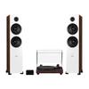 Fluance RT82 Reference High Fidelity Vinyl Turntable (Walnut), PA10 Phono Preamp and Ai81 Powered Floorstanding Speakers (White Walnut), Ortofon OM10 Cartridge, 150W Class D Amplifier, Bluetooth view 1