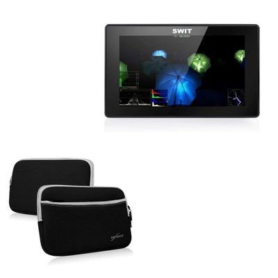 BoxWave Case Compatible with SWIT S-1053F - SoftSuit with Pocket, Soft Pouch Neoprene Cover Sleeve Zipper Pocket - Jet Black