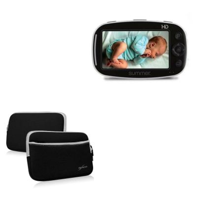 BoxWave Case Compatible with Summer Infant 30553 - SoftSuit with Pocket, Soft Pouch Neoprene Cover Sleeve Zipper Pocket - Jet Black