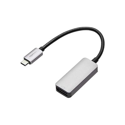 Amazon Basics Aluminium USB-C to DisplayPort Adapter (4K@60Hz), Thunderbolt 3 Compatible, Case of 135, Grey