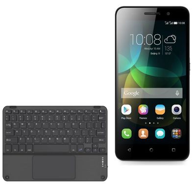 BoxWave Keyboard Compatible with Honor Bee - SlimKeys Bluetooth Keyboard with Trackpad, Portable Slim TouchPad - Jet Black
