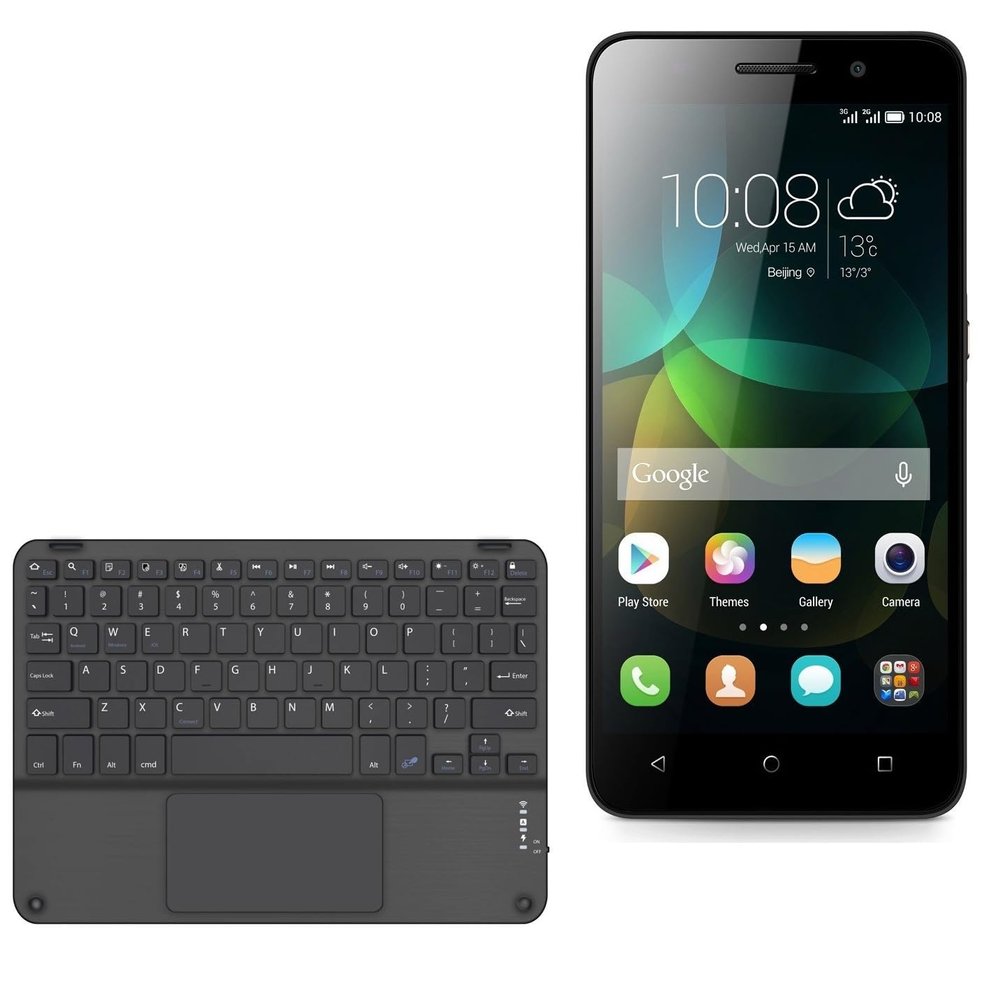 BoxWave Keyboard Compatible with Honor Bee - SlimKeys Bluetooth Keyboard with Trackpad, Portable Slim TouchPad - Jet Black