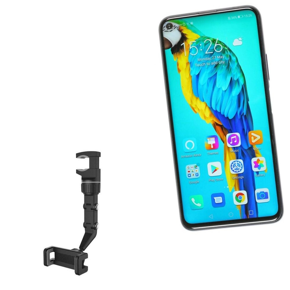 BoxWave Car Mount Compatible with Honor 20 Pro - Rearview Mirror Car Mount, Rear View Mirror Adjustable GPS Car Mount - Jet Black