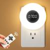 Night Light Clock, Dimmable+3 Light Colors+Timer Nightlight Timing Light, Small Clock, Toilet Light with Plug in Timer, Night Light Plug in, Nightlight for Kids Room, Bedroom Clocks for Kids Room view 1