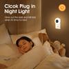 Night Light Clock, Dimmable+3 Light Colors+Timer Nightlight Timing Light, Small Clock, Toilet Light with Plug in Timer, Night Light Plug in, Nightlight for Kids Room, Bedroom Clocks for Kids Room view 2