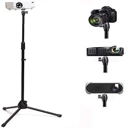 Upgrade Mini Projector Tripod Stand, Adjustable 29-57 inches Floor Stand Holder with Upgrade 360Swivel Ball Head for Webcam,Small Camera,Tray,Mini Projector
