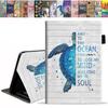 ERWYTYIOI Case for Kindle Fire 7 Tablet (9th/7th Gen, 2019/2017 Release) - Slim PU Leather Stand Flip Cover with Card Slot & Pencil Holder, Funny Words with Blue Sea Turtle on Rustic Wooden Board view 1