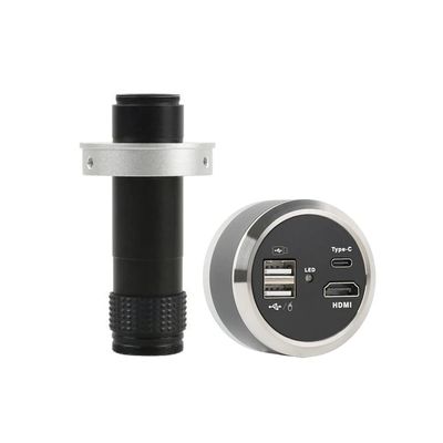 1080p HDMI USB Type-c Output Industrial Digital Microscope Camera Sensor & 120X C-Mount Lens - Black