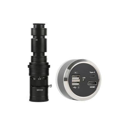 1080p HDMI USB Type-c Output Industrial Digital Microscope Camera Sensor & 500X C-Mount Lens - Black