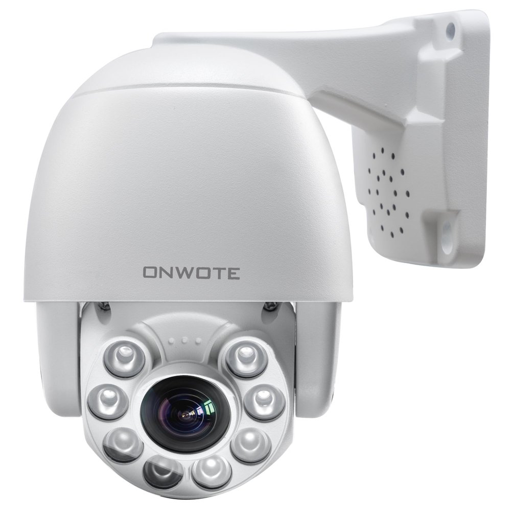 ONWOTE 4K 8MP PTZ IP PoE Camera 2 Way Audio, 355 Pan 92 Tilt 5X Optical Zoom, 2.7-13.5mm Motorized Lens, 164f-262ft IR, AI Human Vehicle Detection, Outdoor Commercial Wired Camera for Business