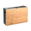 Bamboo Cable Management Box with Magnetic Lid - 12,6x7,9x4.3 in - Durable Cable Organizer to Hide Cords & Power Strip - Wall Mountable - Including Hardware - for Home, Office, Desk & More (Black) view 1