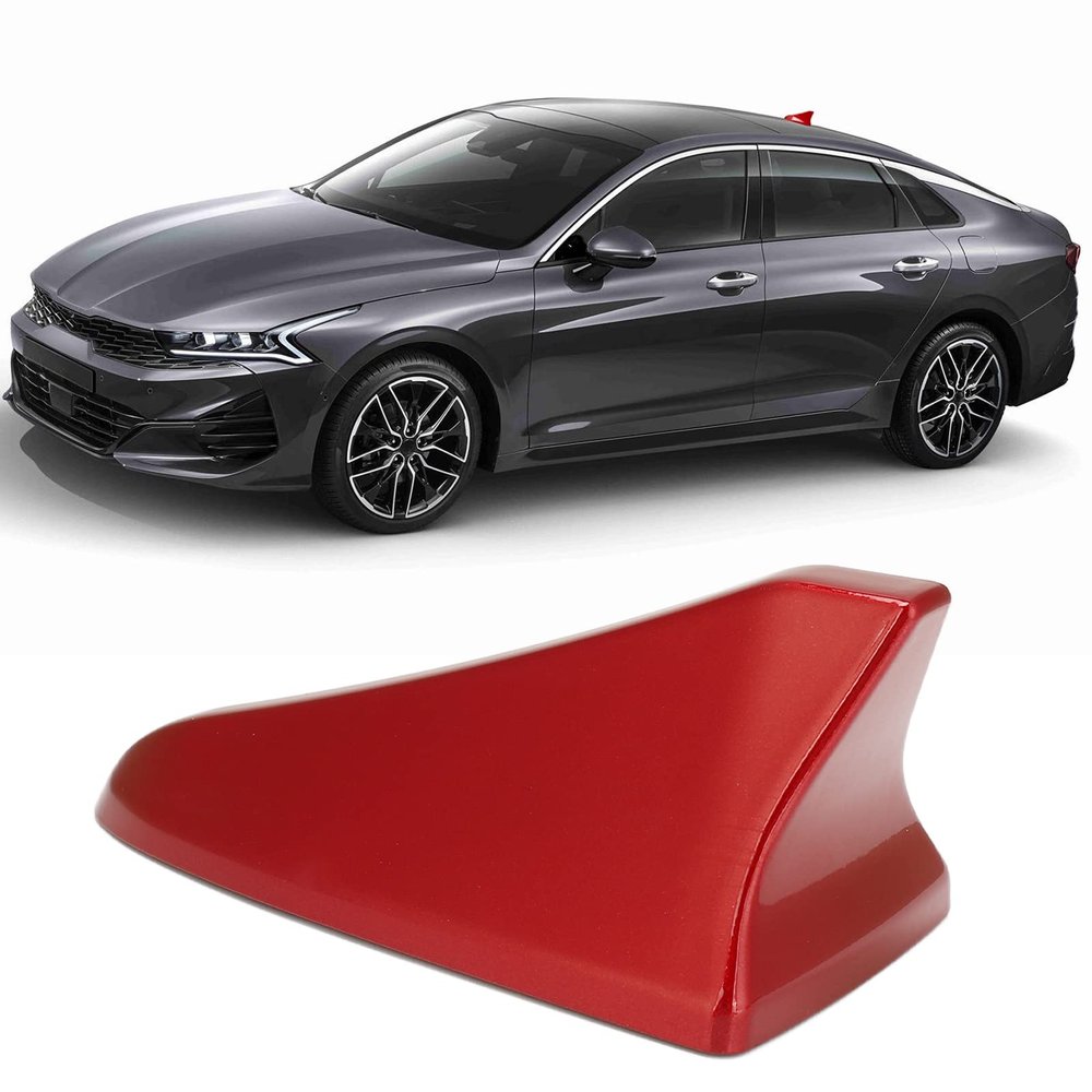 Car Shark Fin Antenna Cover, Shark Fin Roof Antenna Cover 96219 D5000EBQK Roof Antenna Aerial Shell Replacement for Sedan(Red)