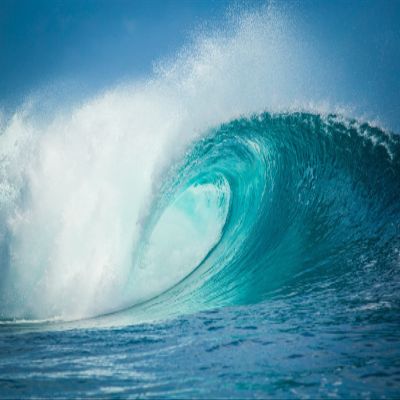 BELECO 8x6ft Fabric Big Ocean Waves Photography Backdrop - Blue - Polyester - Birthday, Wedding, Newborn Photo Shoot, Festival - Includes 1pc Polyester Fabric Photo Backdrop (folding)