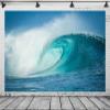 BELECO 8x6ft Fabric Big Ocean Waves Photography Backdrop - Blue - Polyester - Birthday, Wedding, Newborn Photo Shoot, Festival - Includes 1pc Polyester Fabric Photo Backdrop (folding) view 2